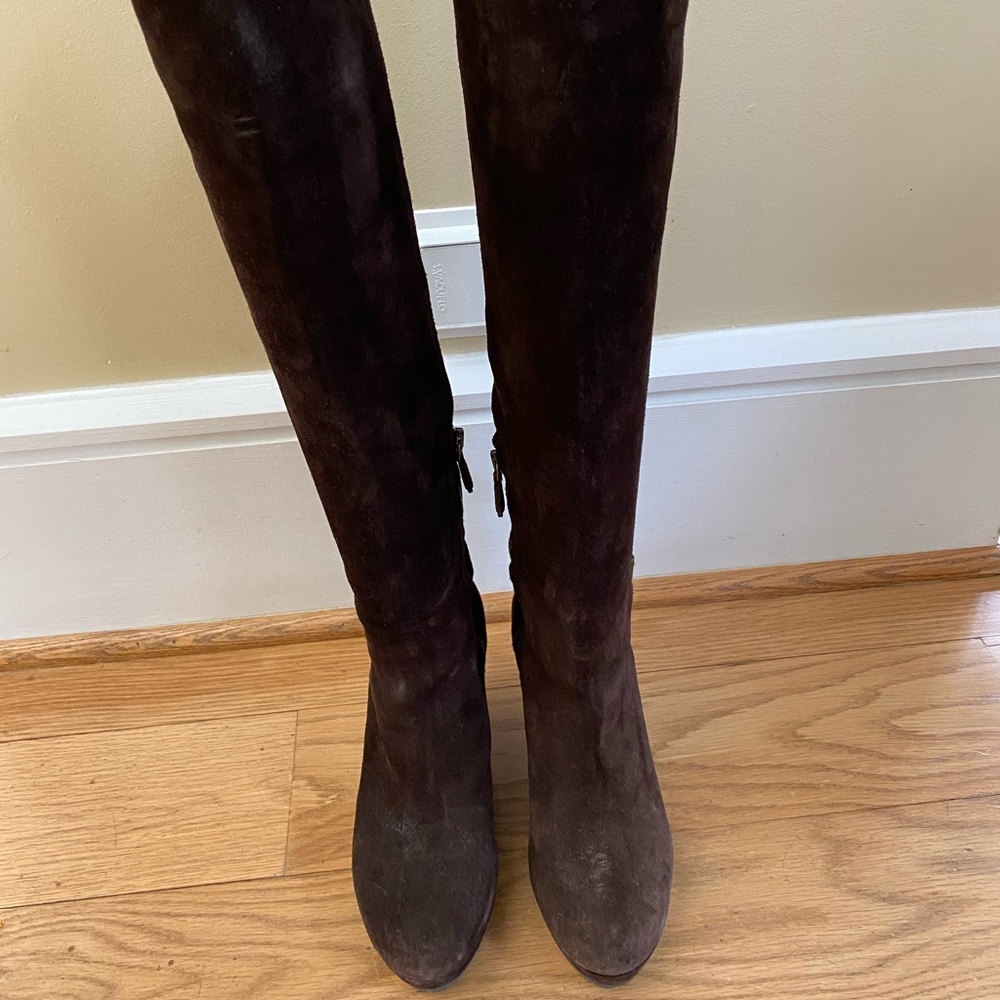 Suede brown Prada boots